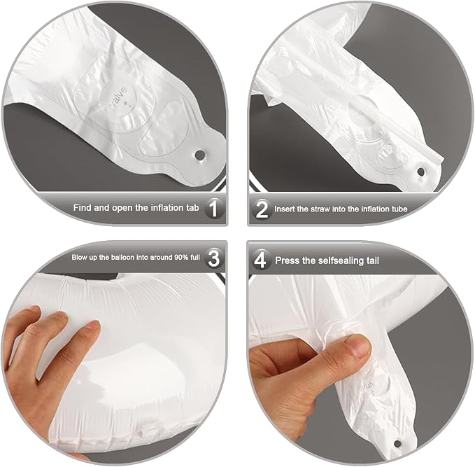 White Number 6 Balloon 40 inch, Balloon numbers party supplies, deco photo shoot - Image 3