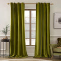 MIULEE Velvet Curtains Light Olive Green 52 x 96 Inch Length Set of 2 | Grommet by MIULEE