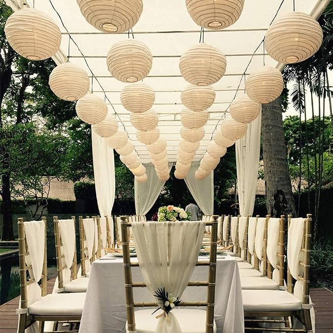 HAUSPROFI 12pcs White Paper Lanterns - Image 6