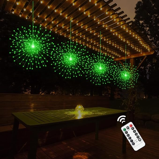 PXBNIUYA 2 Pack Starburst Sphere Lights, 200 LLED Firework Lights, 8 Modes - Image 5