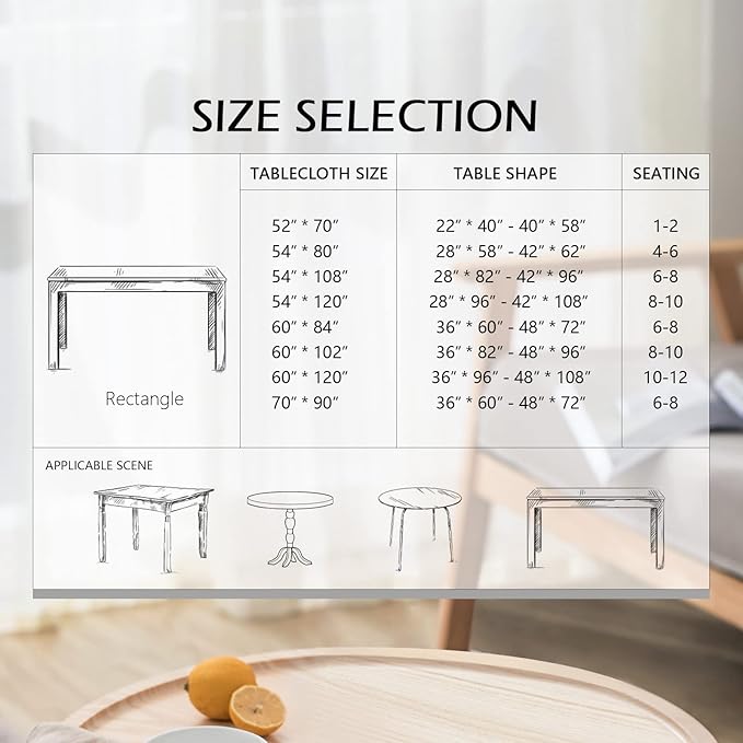 MYSKY HOME Rectangle 60x84 Inches, Tablecloth Linen Farmhouse Tablecloth Waterproof Decorative Grey Fabric Table Cloth for Kitchen Dining Floral Tablecloth for 8 Feet Table Blue Flower Tablecloth