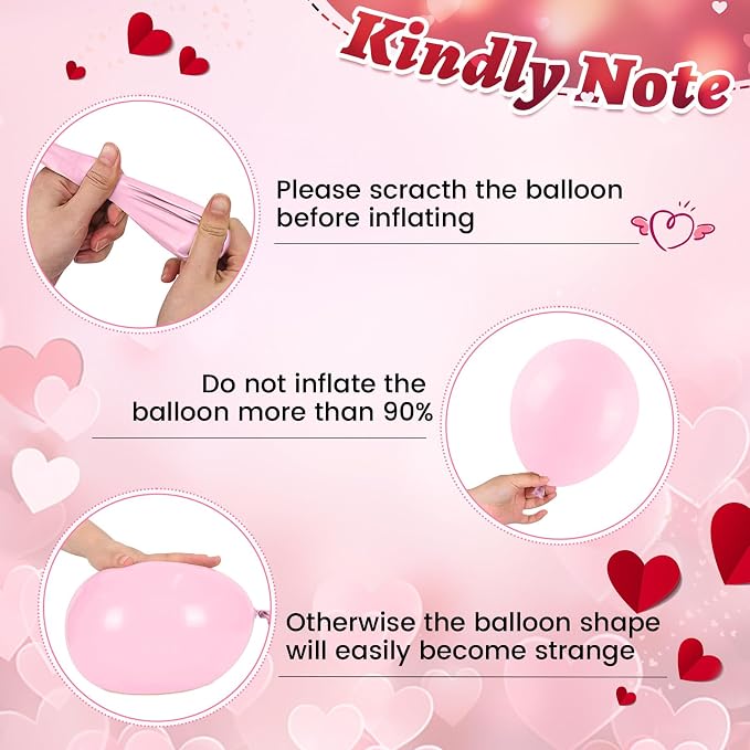Red Pink White Balloons, Valentine's Day Balloon - Image 7