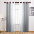 DWCN Grey Ombre Faux Linen Sheer Curtains by DWCN