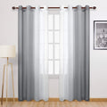 DWCN Ombre Grey Faux Linen Sheer Curtains by DWCN