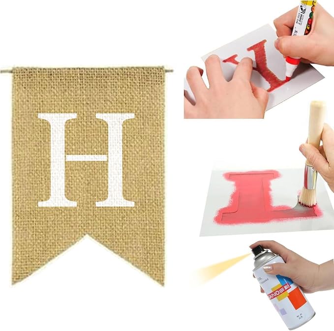 15pcs Blank Customizable Burlap Banner Set - Image 2