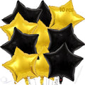 Black Gold Star Balloons 18 Inch by VHUWE