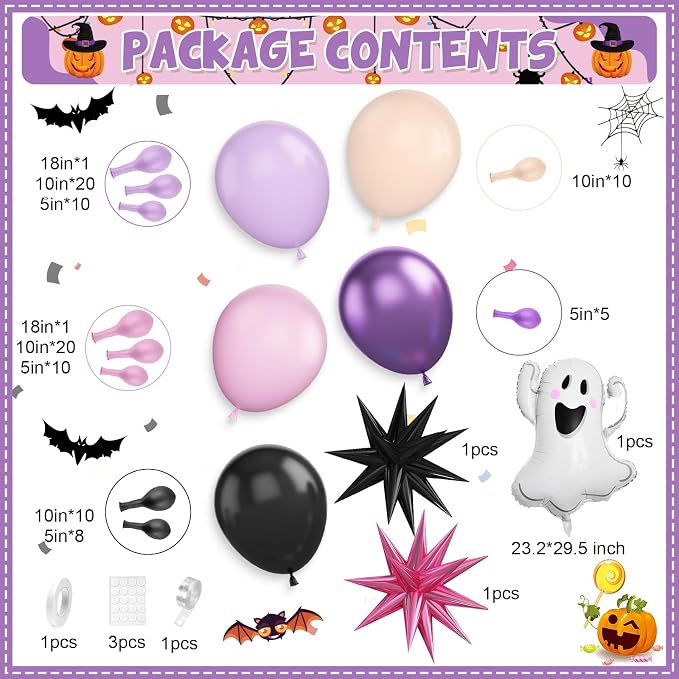 Pastel Halloween Balloon Arch Kit - Image 2