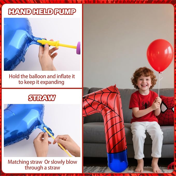 40 Inch Vibrant Spider-Themed Number Foil Balloons - Image 4