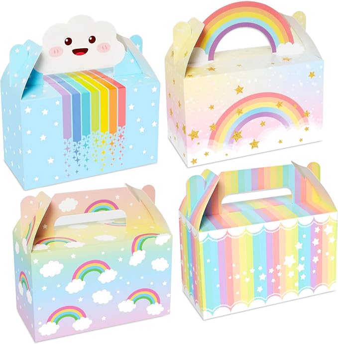 12 Pack Rainbow Gift Boxes Party Favors Cloud Pastel Birthday Goodie Treat by Tevxj