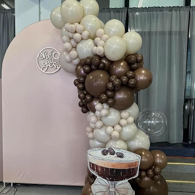 Brown Balloons, 12 Inch Coffee Brown Tan Cream Sand White Balloons - Image 5