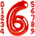 Number 6 Balloons 40 Inch Red Balloon by Mluchee