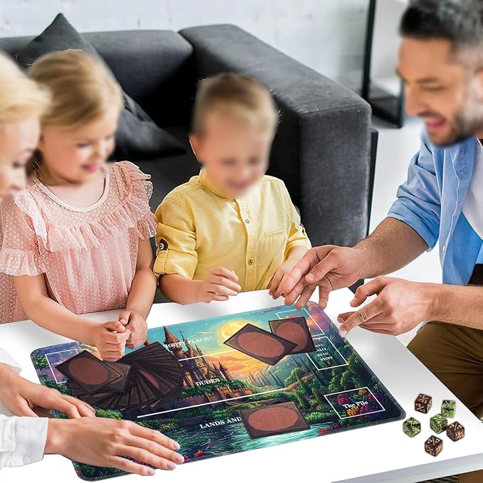 for TCG Playmat with Zones, Non-Slip Rubber Bottom Trading Card Game Mat with - Image 6