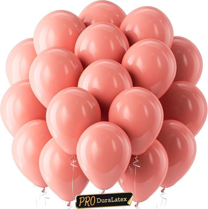 Pro Duralatex Dusty Pink Extra-Thick Balloons 120 Pack 10 inch | Rose Pink Rose by Bezente