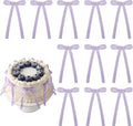 30 Pack Bow Cake Toppers Purple Gingham Ribbon Bows by NatNarr