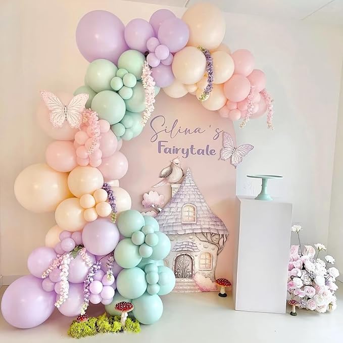 Pink Green Blue Balloon, 60 Packs 12 Inch Pastel Pink Blue Light Sage Green - Image 7