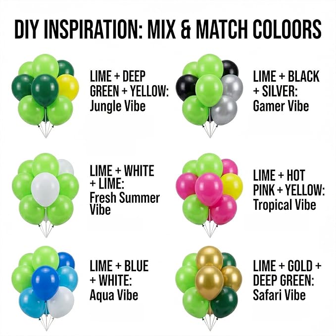40pcs Lime Green Balloons 12 Inch, Light Fruit Neon Green Latex Balloons | - Image 5