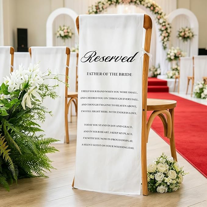 Reserved Father of the Bride Wedding Chair Sign- In Loving Memory Memorial by AASRR