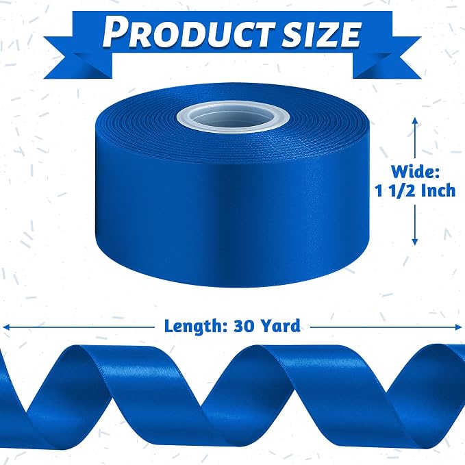 1 1/2In 30Yards Royal Blue Ribbon - Image 2
