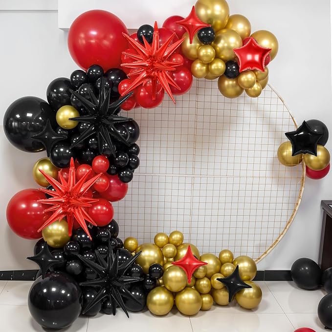 14pcs Black Red Star Balloons, Mixed Star Foil Balloon, 22Inch Explosion Stars - Image 5