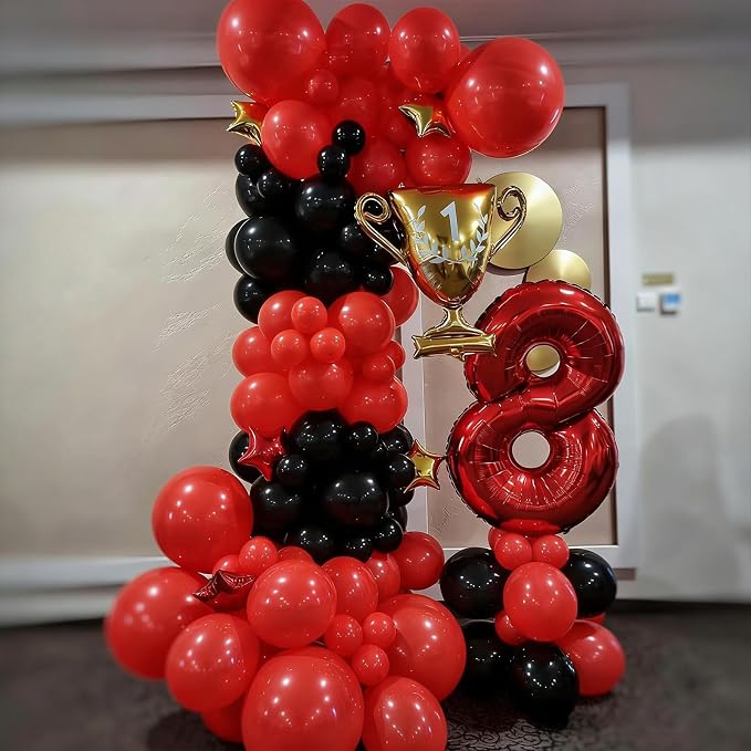 Lukiituke Red and Black Balloon Arch Kit, BBQ Casino, New Year Decorations - Image 8