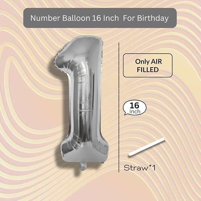Gold Number Balloon 1 Mylar Foil Balloons 16 inch - Image 8