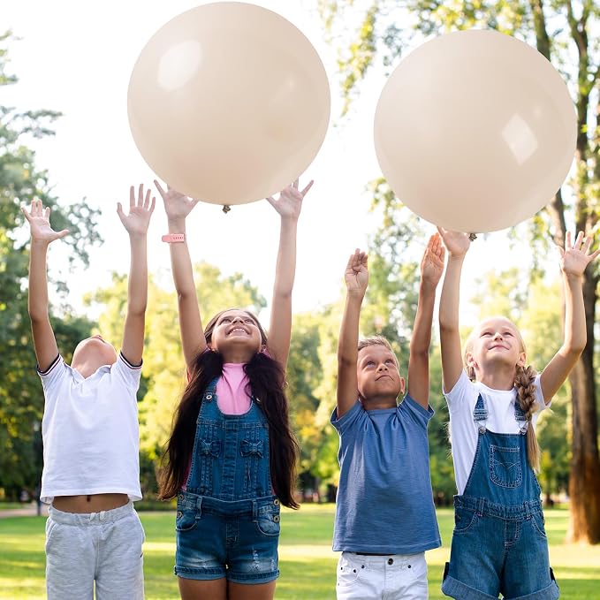 24 Pack Big White Sand Balloons, 18 Inch Large Cream White Beige Balloons Jumbo - Image 4
