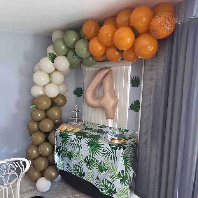 Sage Green Brown Balloon, 60 Packs 12 Inch Brown Beige Jungle Safari Wild - Image 5