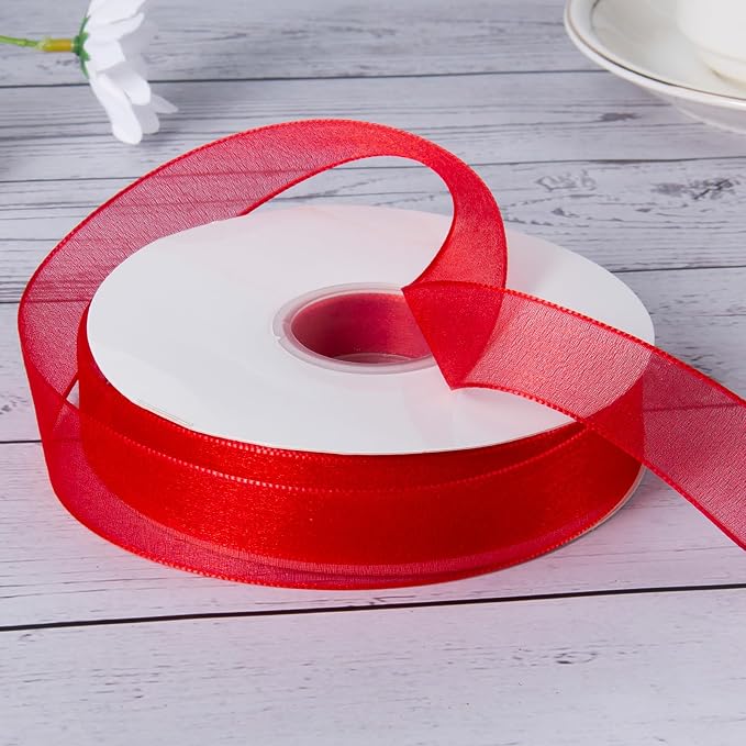 Sheer Organza Ribbon 1 Inch Chiffon Ribbons - Image 2