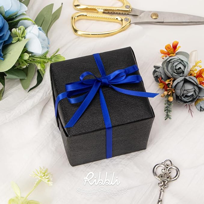 Ribbli Cobalt Blue Satin Ribbon, Double Faced Satin 1/4 inch x Continuous 50 - Image 2
