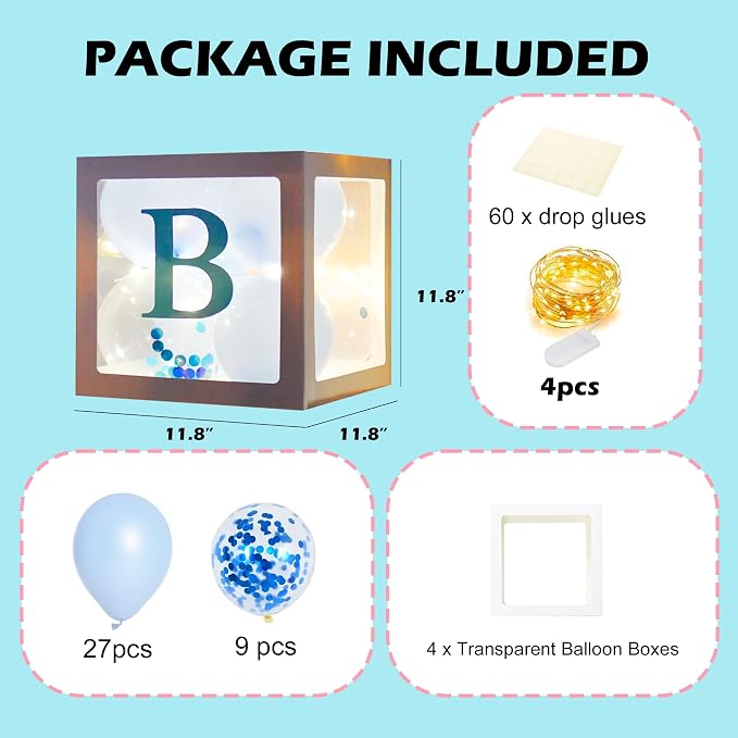 Uptotop Baby Shower Decorations Clear Balloon Blocks - Image 2