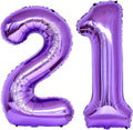 Number 21 Purple Balloons 40 Inch Giant Purple 12 Number Foil Helium Balloons by LHOAVWE