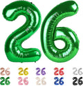 Number 26 Balloon 40Inch for 26 Year Old Birthday Decorations, Dark Green | by Mluchee