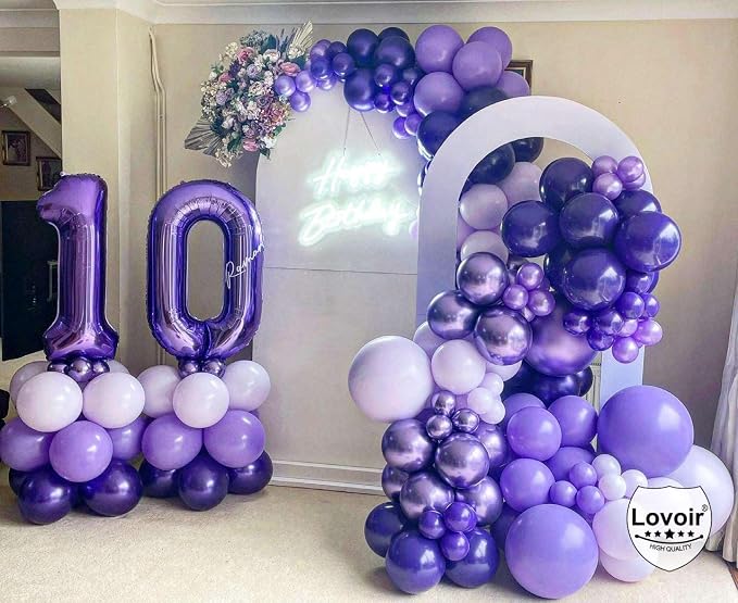 Purple 30 Number Balloons, 40 Inch Giant Number 30 Balloons Foil Mylar Helium - Image 4