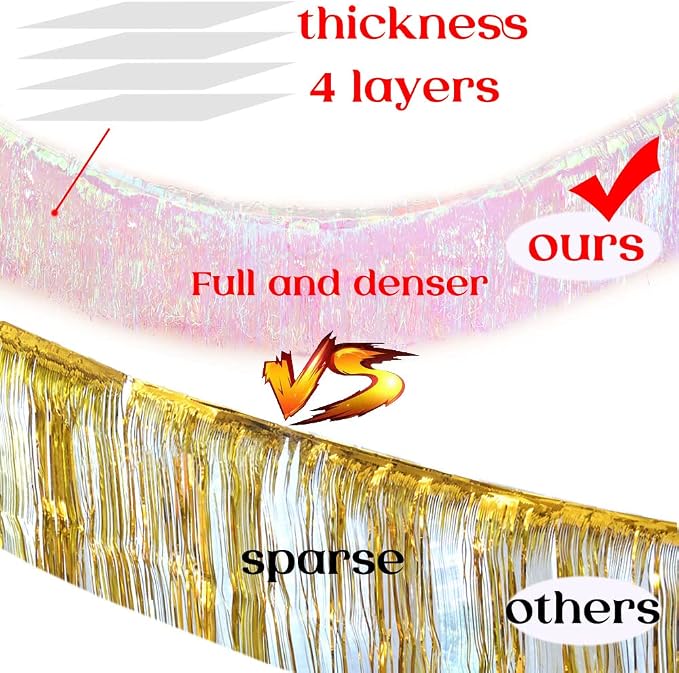 Premium Iridescent Fringe Tinsel Garland - Image 5
