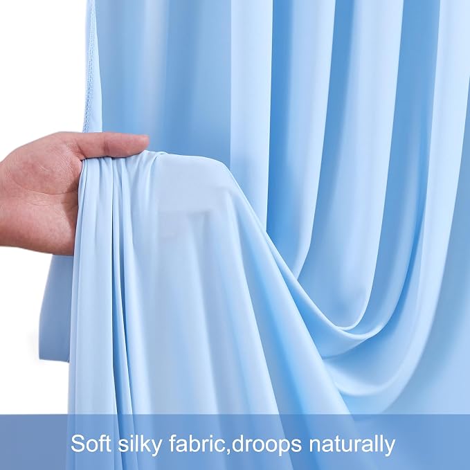 4 Panels Baby Blue Backdrop Curtains - Image 7