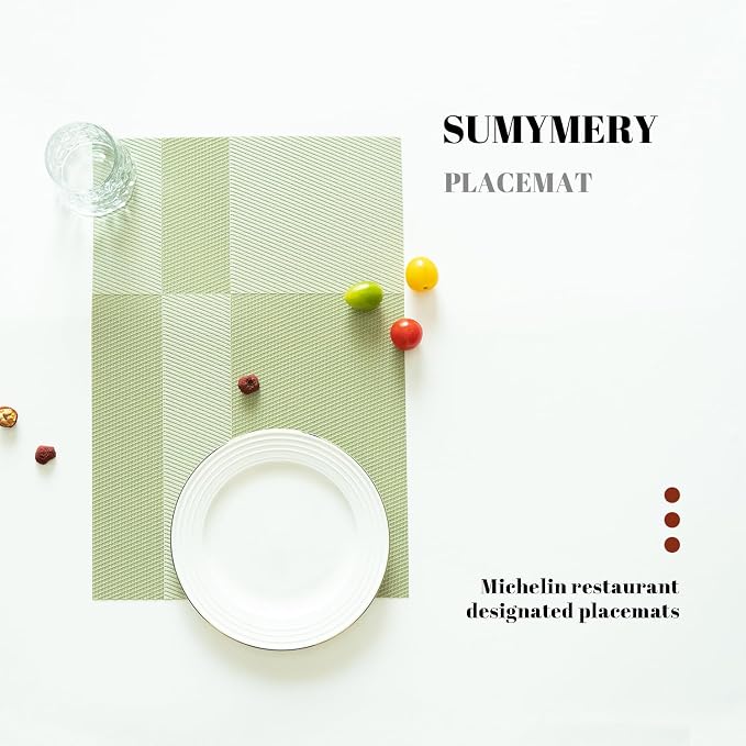 Placemats Set of 12 Vinyl/Plastic Woven Place Mats - Image 5