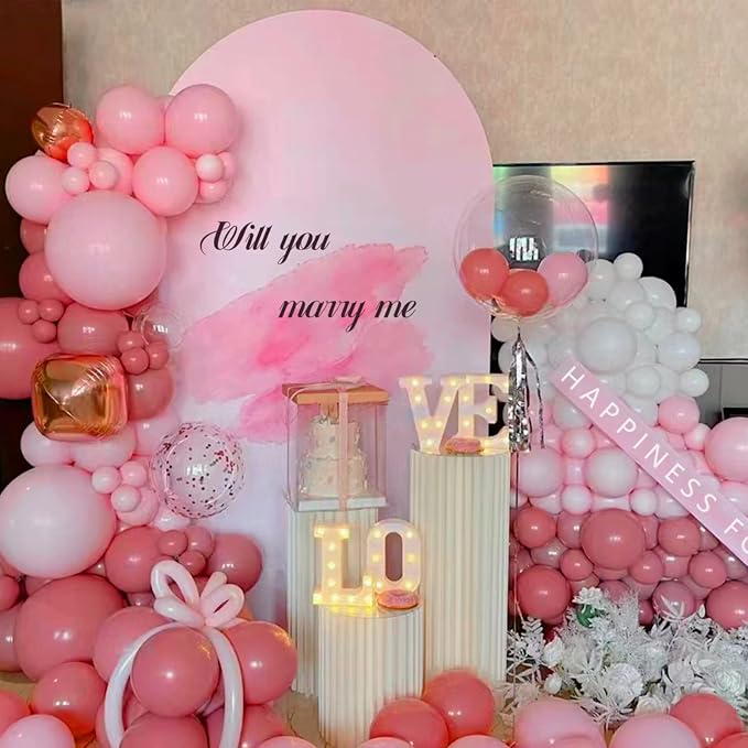134Pcs Retro Rose Red Balloons Different Sizes 5 10 12 18 Inch Retro Rose Red - Image 6
