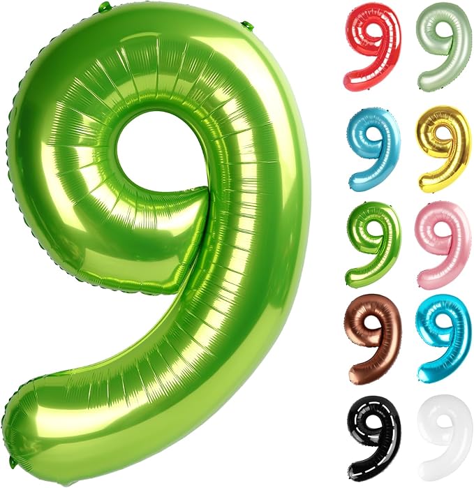Light Green Number 9 Balloon 40 Inch by IWERP