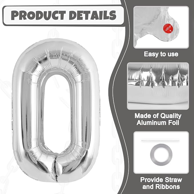 24 Pcs Silver Chain Balloons, Giant Chain Balloons Garland, 16 inch Foil Chain - Image 5