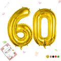 40 Inch Gold Number 60 Balloons, 60th Birthday Party Decorations | Large Self by Smlpuame