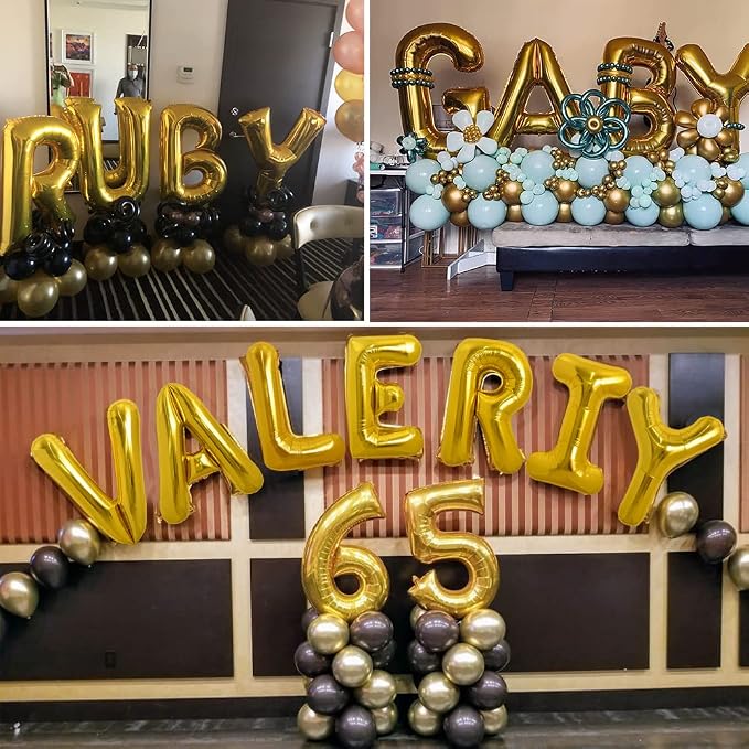 TONIFUL 40 Inch Large Gold Letter N Foil Balloons Alphabet Balloons | Giant - Image 6