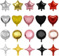 100 Pcs Mylar Foil Balloons Bulk, 18/10 Inch Assorted Shapes Star Heart Round & by PAKESI
