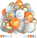 Fall Balloons, 12 Inch Pastel Orange Dusty Blue and White Balloons by FEYG