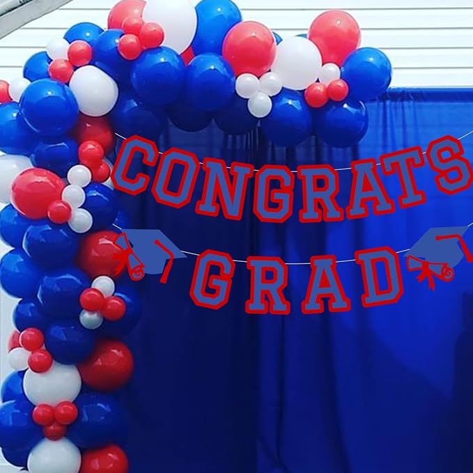 Congrats Grad Banner Graduation Party Banner Decoration Hanging Garland High - Image 5