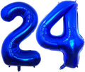 Navy Blue 24 Number Balloons, 40 Inch Giant Number 24 Balloons Foil Mylar by Lovoir