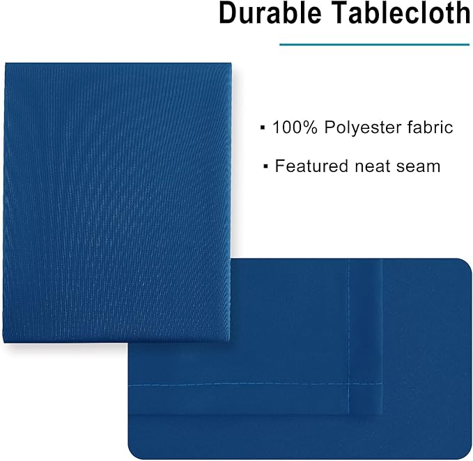 Hiasan Table Cloth Rectangle - Waterproof and Washable Fabric Tablecloth for Dining Room Kitchen and Outdoor Use, Royal Blue, 54 x 120 Inch