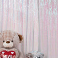 JYFLZQ White Iridescent Sequin Backdrop Curtains 7ft x 7ft 1 Panel Glitter by JYFLZQ
