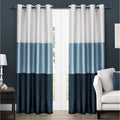 EXCLUSIVE HOME Chateau Striped Faux Silk Grommet Top Curtain Panel Pair by Chaps