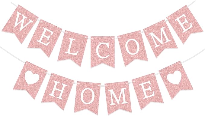 Yeaqee Welcome Home Banner Welcome Back Home Decorations 2 Hearts Sign by Yeaqee