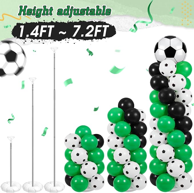Yalikop 2 Sets Soccer Party Balloon Column Stand Kit - Image 5